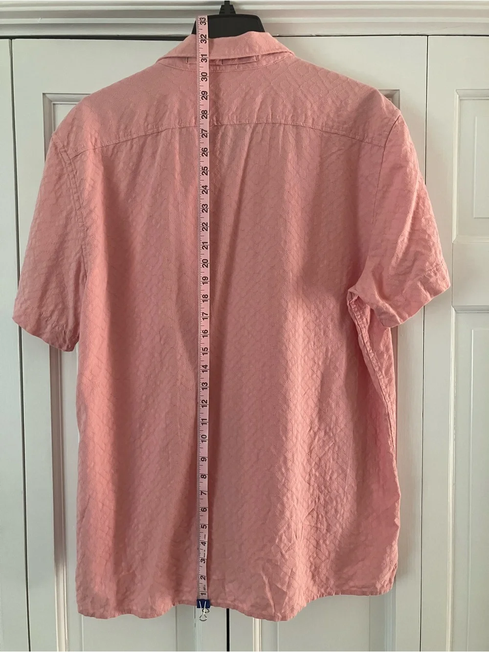 Banana Republic Pink Short-Sleeve Button-Down Camp Shirt